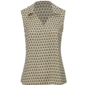 NWOT CAbi Multi-Colored Abstract Print Bitmap Peplum Top Size S